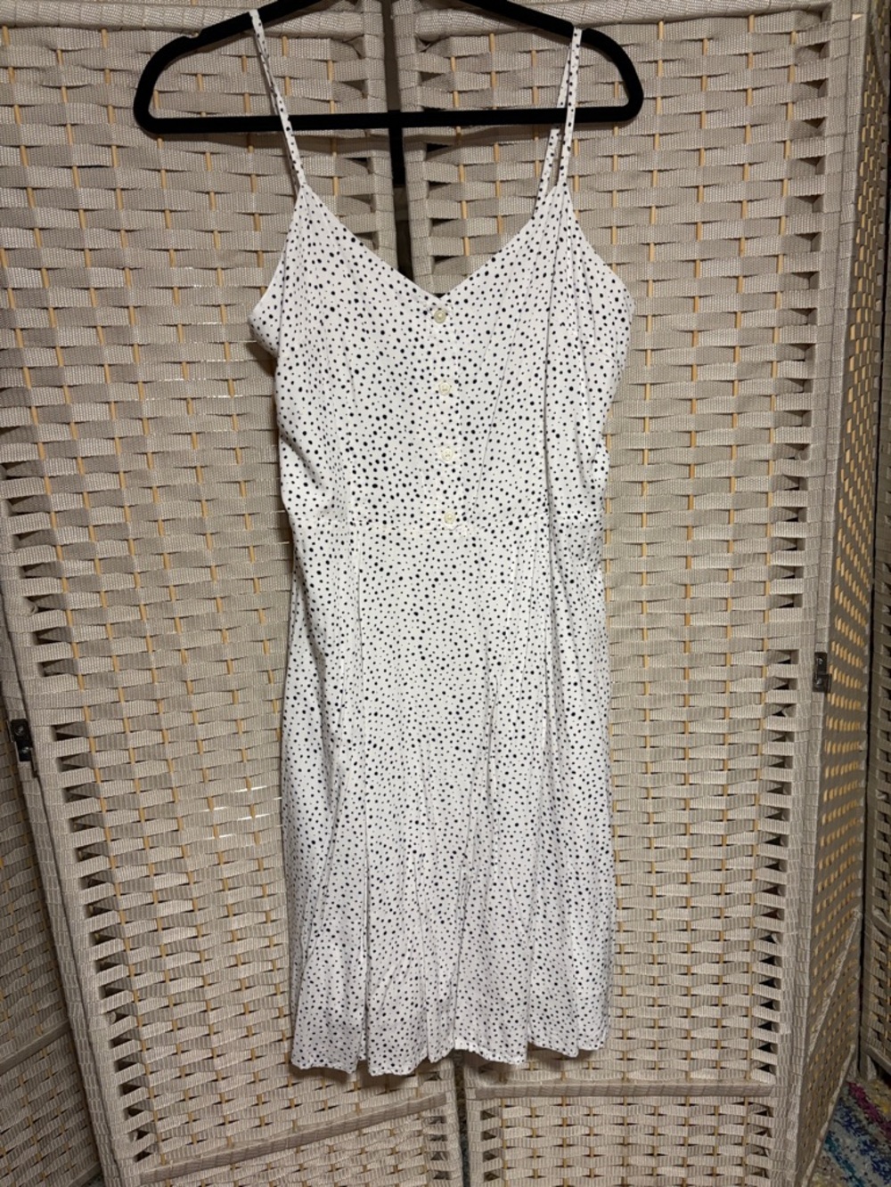 GAP White Mini Dress with Black Polka Dots